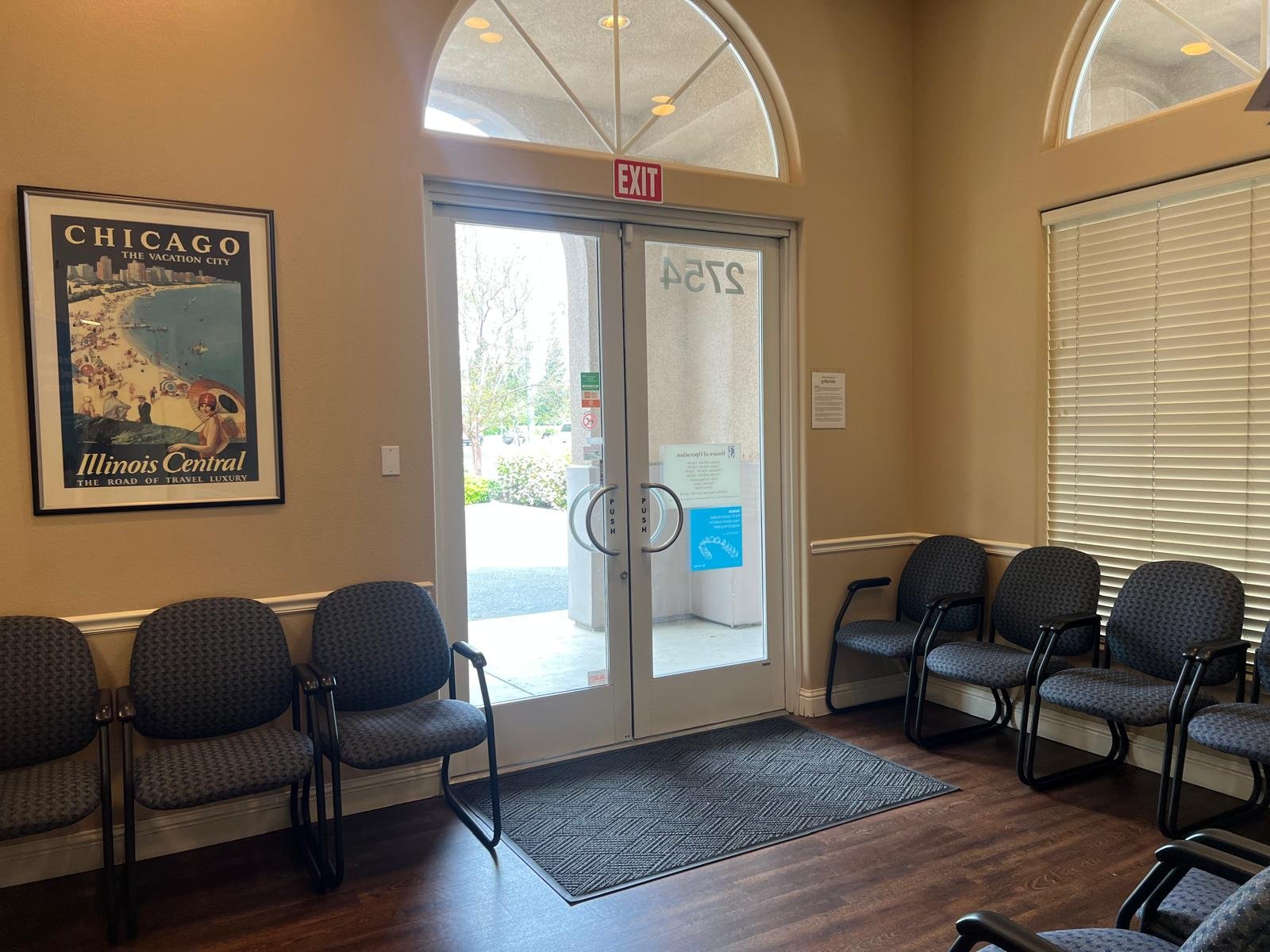Treatment room with dental chair